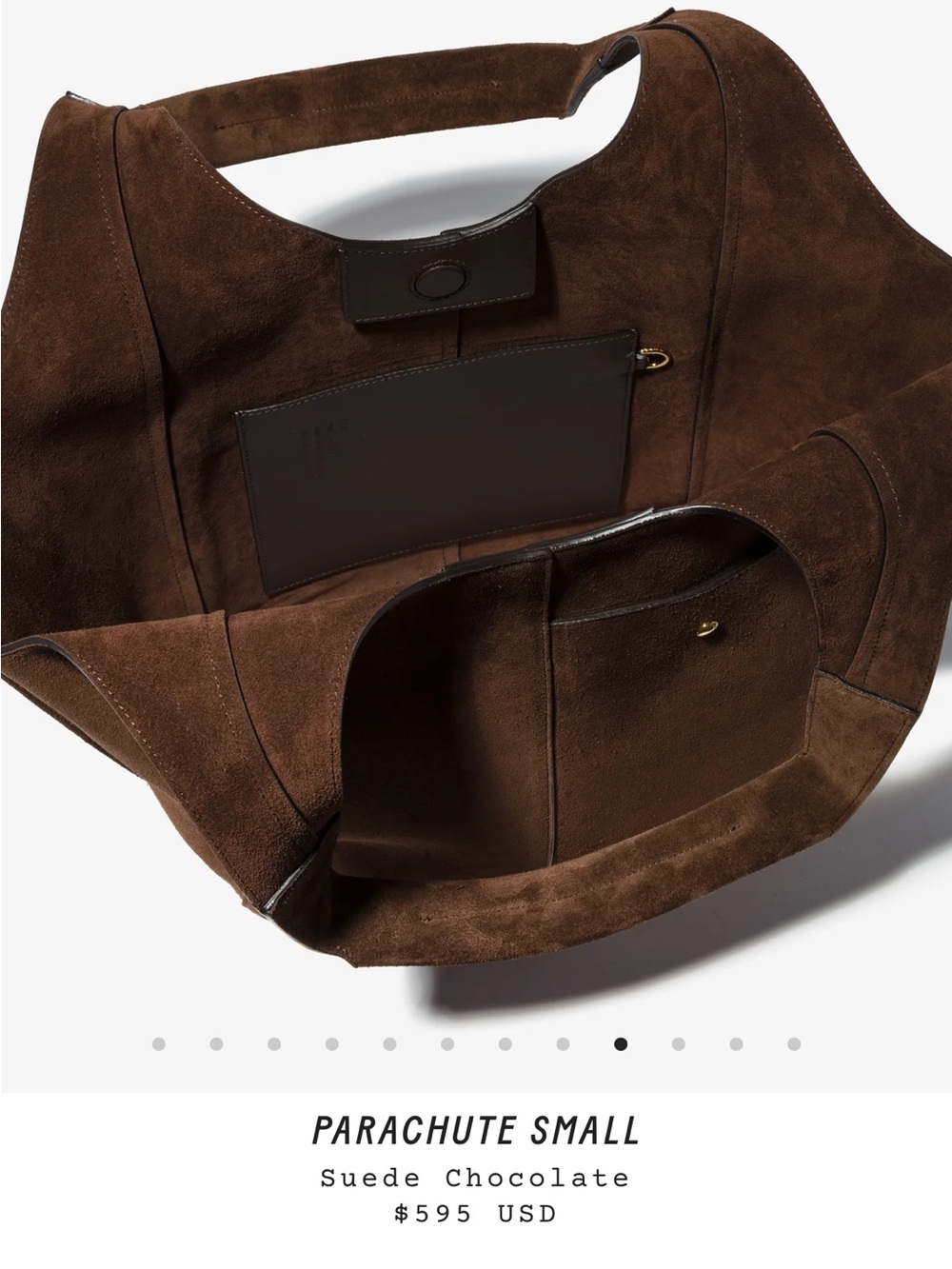 RVSP Paris Brown Suede Shoulder Tote Bag - Classic Women’s Handbag - Picture 3 of 8